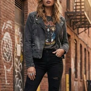 Decjuba Black Washed Denim Jacket